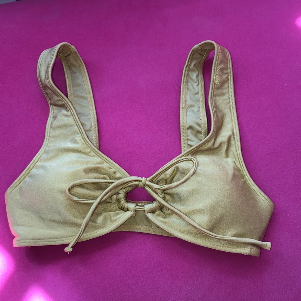 New yellow/gold bikini with tie and cutout